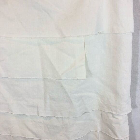 Larry Levine White Linen Blend Layer Skirt size 10 - Picture 8 of 9